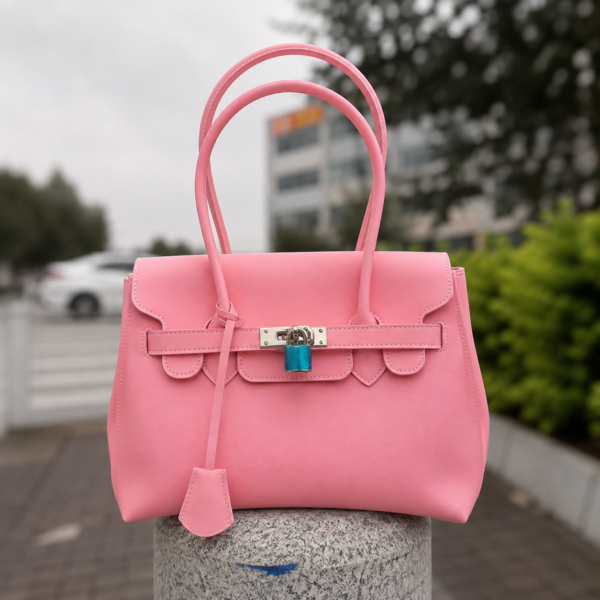 Pink Jelly Bloom Tote Bag in structured PVC